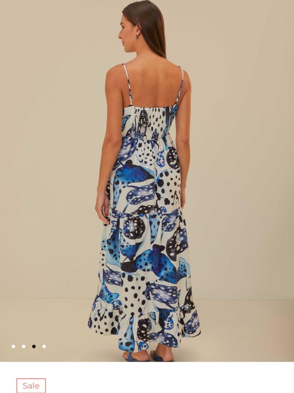 Farm Rio Blue Printed Spaghetti-Strap Maxi Dress - Picture 3 of 3